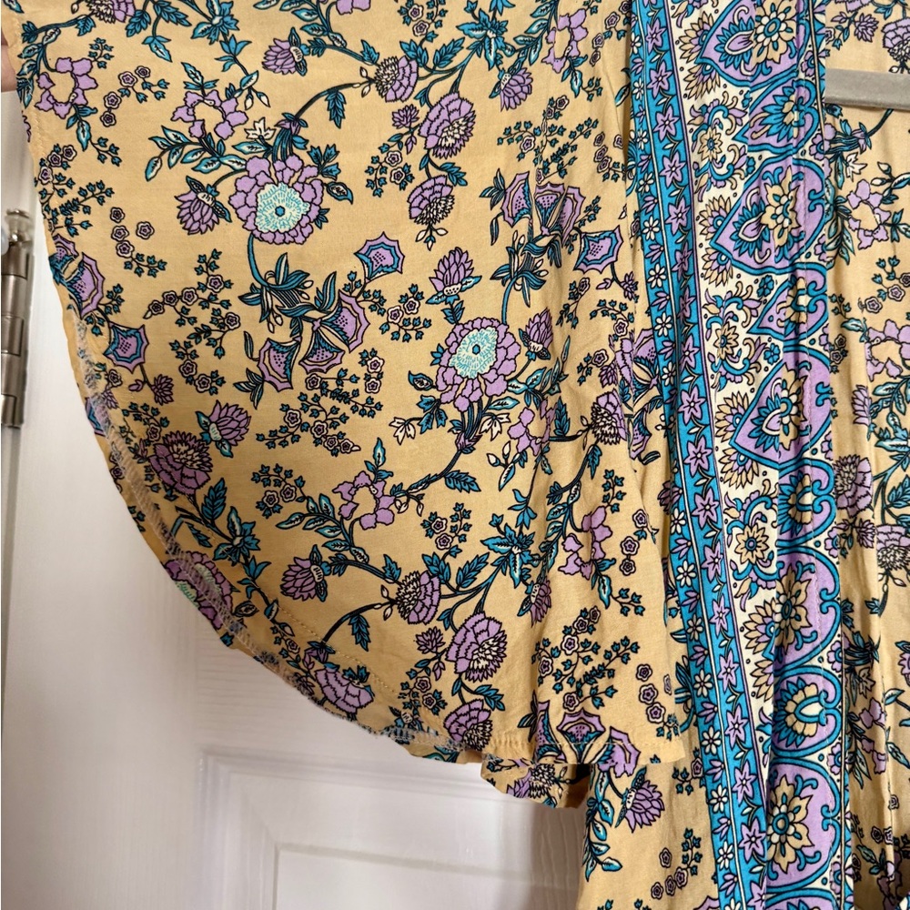 Dahlia Print Bohemian Floral Wrap Dress by Aura - small - Picture 10 of 10